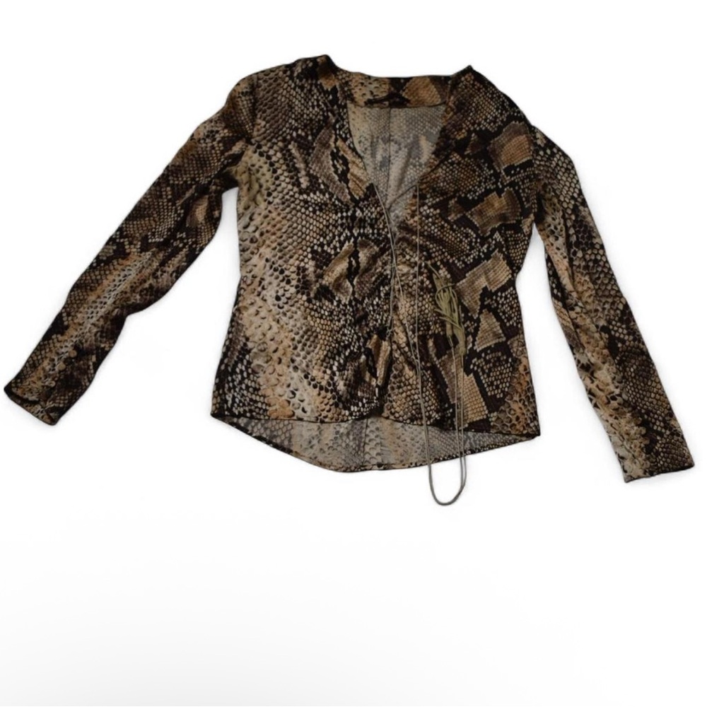 Roberto Cavalli snakeskin lace up top